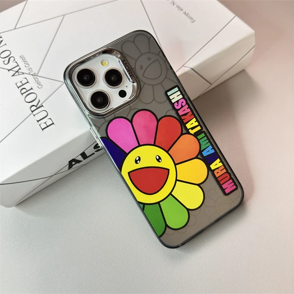 潮牌太阳花iPhone15promax手机壳适用于苹果14pro磨砂13情侣12p壳