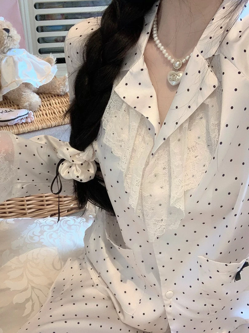 LaoLao酱「Miu系甜心」日系蕾丝复古宫廷少女家居服睡衣套甜美新