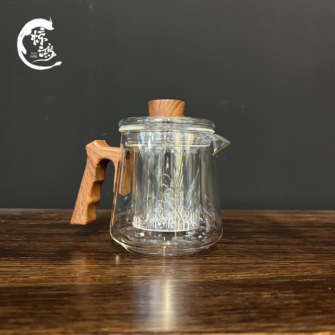 假山仿木把过滤煮茶壶家用耐热泡壶手工日式轻奢加厚泡壶简约带盖