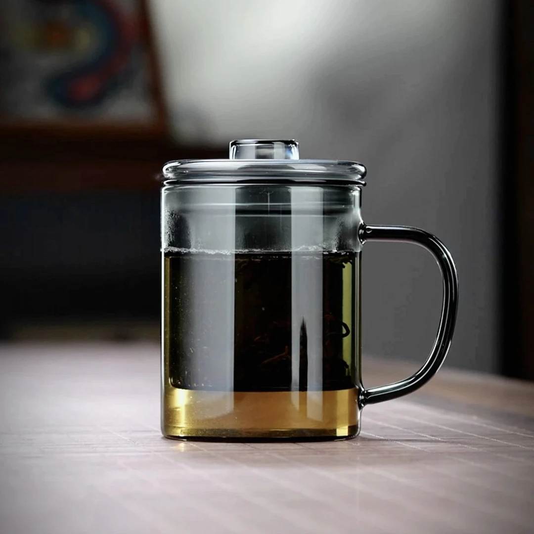 官昀烟灰大容量办公杯茶水分离杯带过滤内胆带盖水杯便携创意耐热