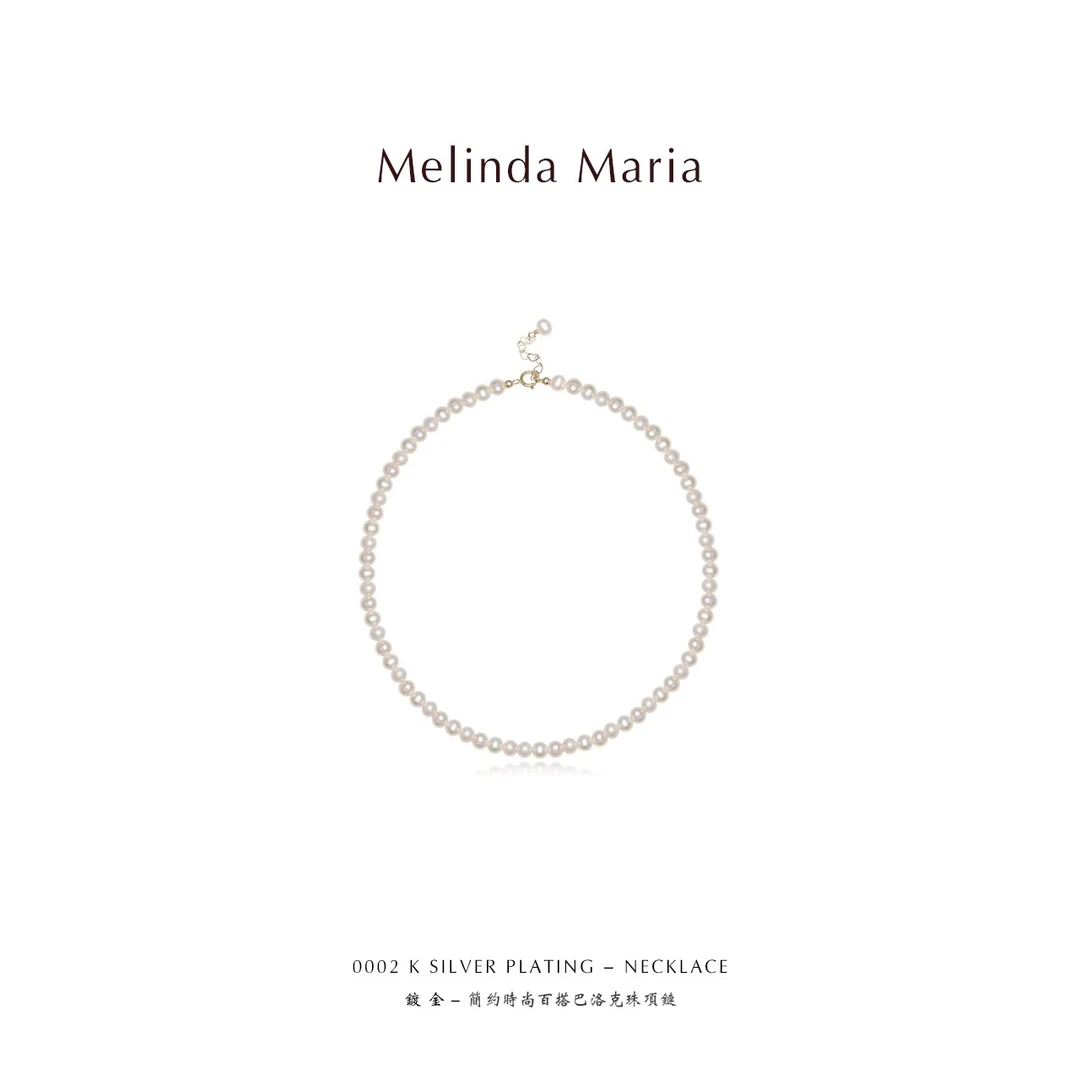Melinda Maria 链子925银 【设计师】轻奢珠珠锁骨项链气质简约002