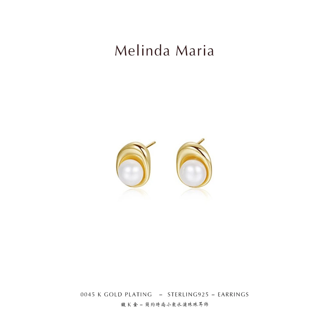 Melinda Maria 925银耳饰 轻奢简约时尚小众水滴珠珠耳饰045