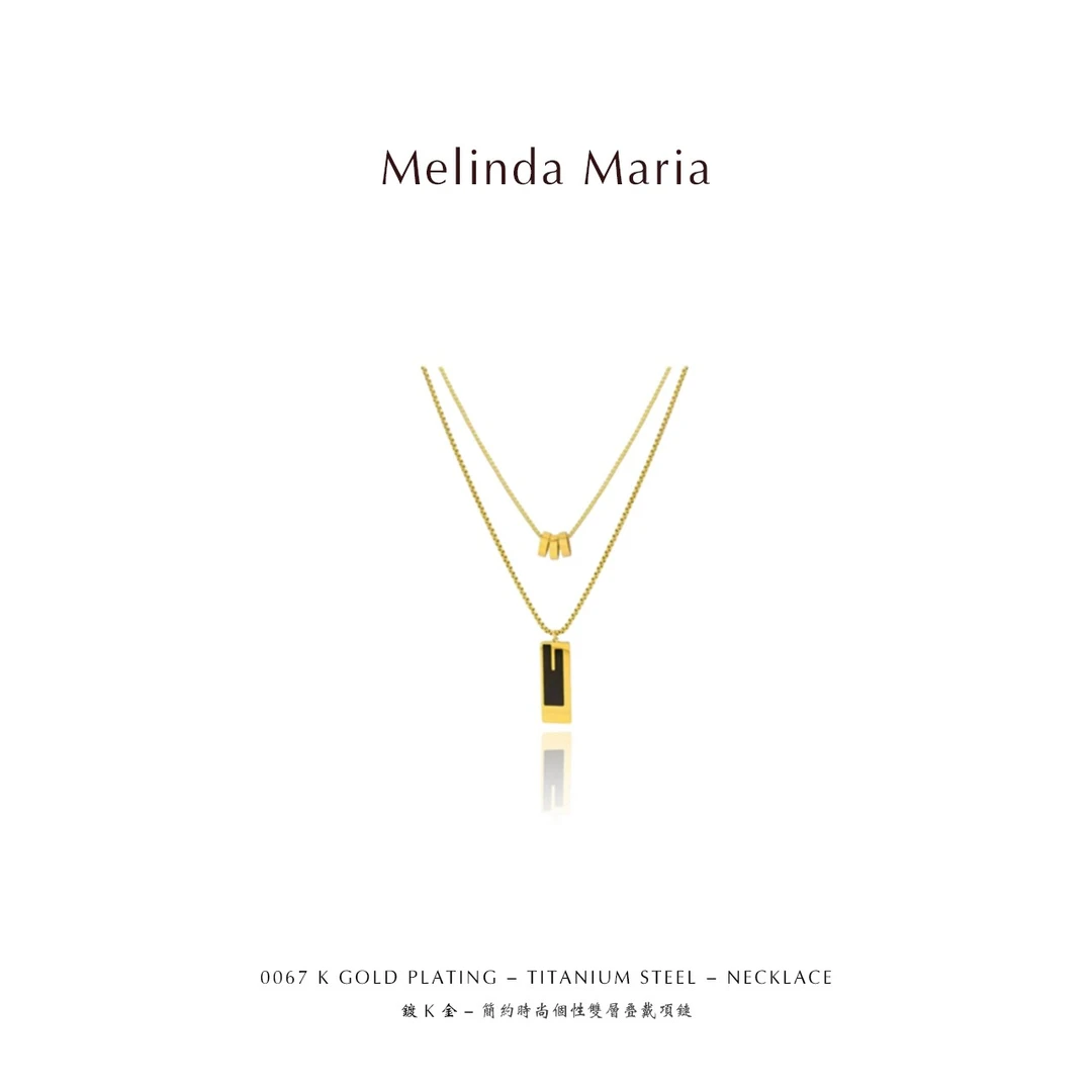 Melinda Maria 钛钢项链 【设计师】轻奢高级感双层叠带毛衣链067