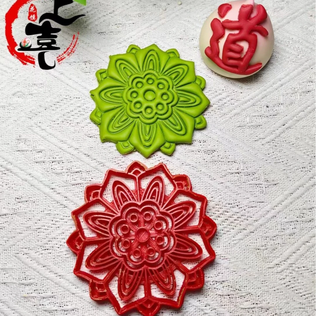 新款佛莲花底座模具中式压花边加厚荷花瓣模具