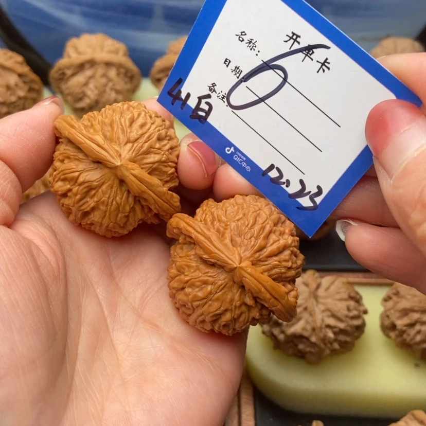 【闪购商品】文玩核桃把件北***虫6号41白狮子