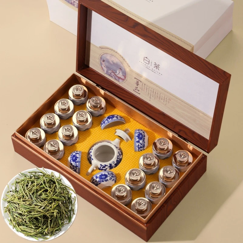 2025年白茶正宗原产地明前高山绿茶散茶小罐装礼盒送茶具送礼