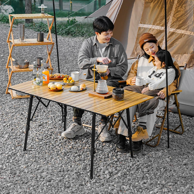 【原始人升降蛋卷桌】户外铝合金可升降折叠桌露营装备野餐桌野餐