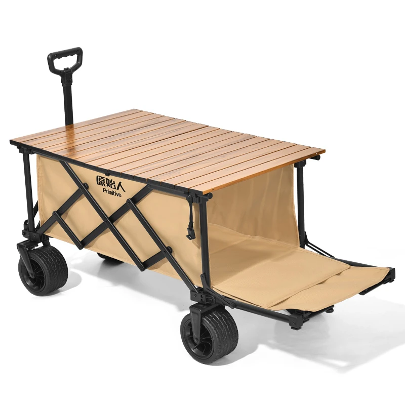 【原始人行者拖斗推车】户外营地可折叠手推野餐野营旅游郊游桌板