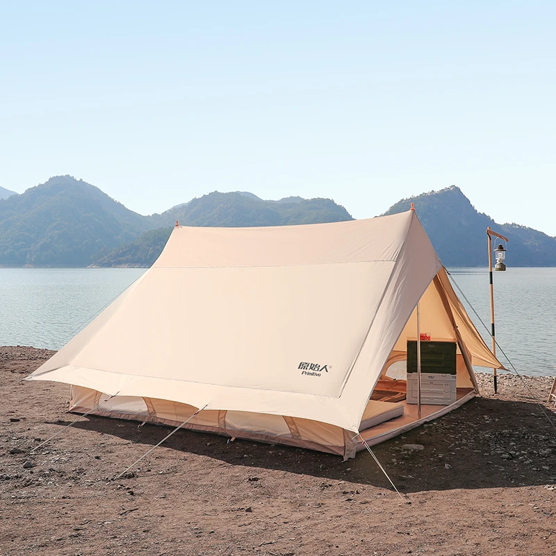 【原始人小屋帐】轻奢防暴雨豪华别墅露营帐系列棉布大型野营帐透气