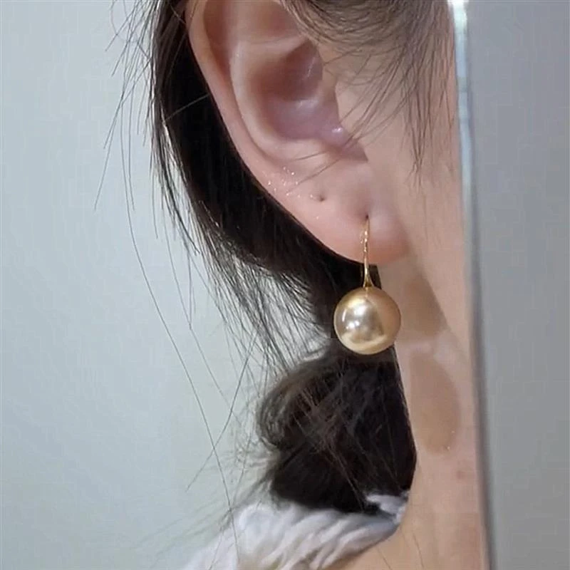 925银耳饰 小众简约高级大真珠耳环女精致法式耳钩轻奢高级感时尚