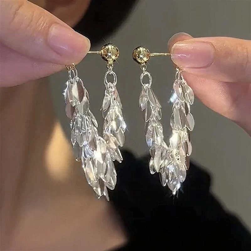 925银耳饰 麦穗流苏S925银针耳环女设计高级感轻奢耳饰精致潮气质