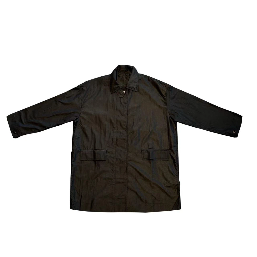 whoskongxx·持久光线超薄塑封风衣外套