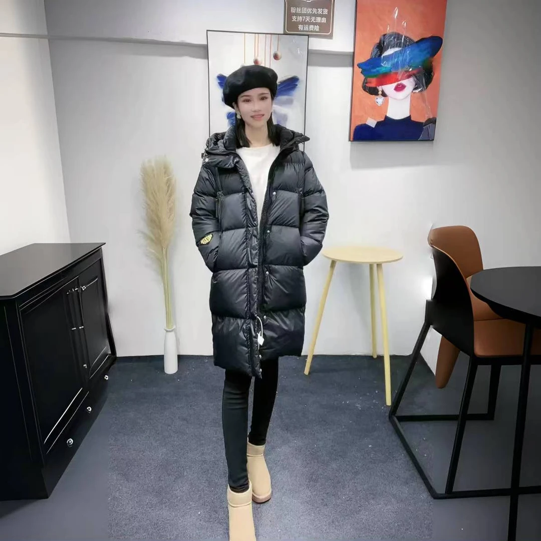 【中长款白鸭绒】时尚休闲黑色宽松加厚保暖冬季外穿百搭鸭绒外套