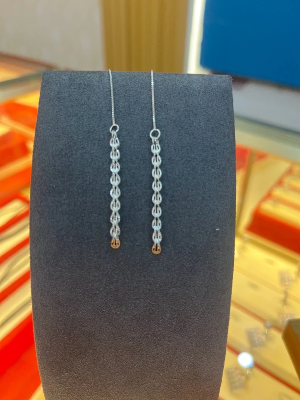 足银耳饰 时尚精品凤尾大耳线W