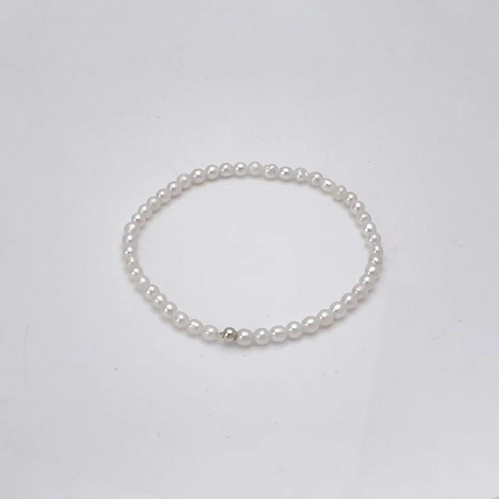 【星河】3-4mm淡水珍珠手链轻奢时尚百搭白色小米珠气质 DSL00581