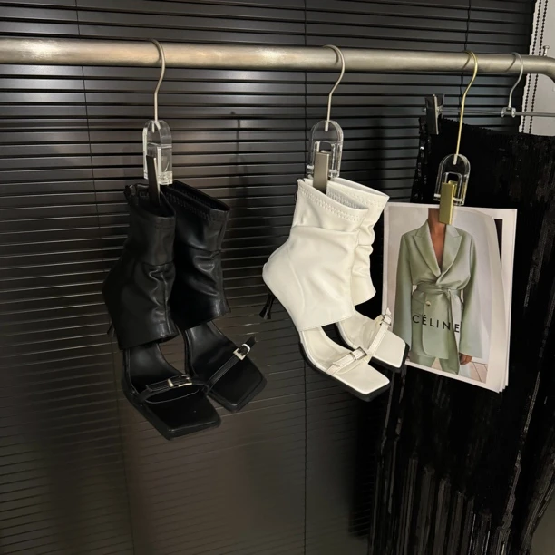 细跟2024高跟鞋靴子性感黑色显瘦百搭秋季网红女靴弹力方头气质