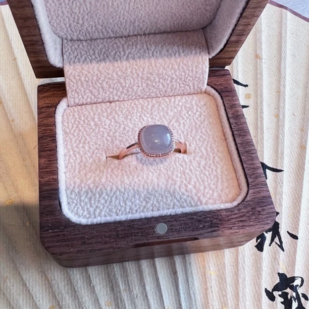 天然和田玉小方戒