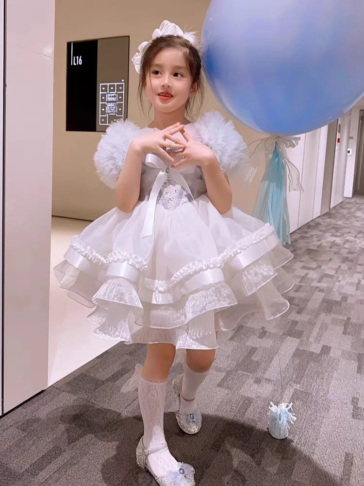 女童重工公主裙周岁生日六一儿童节蓬蓬裙女孩纱纱裙钢琴礼服裙子