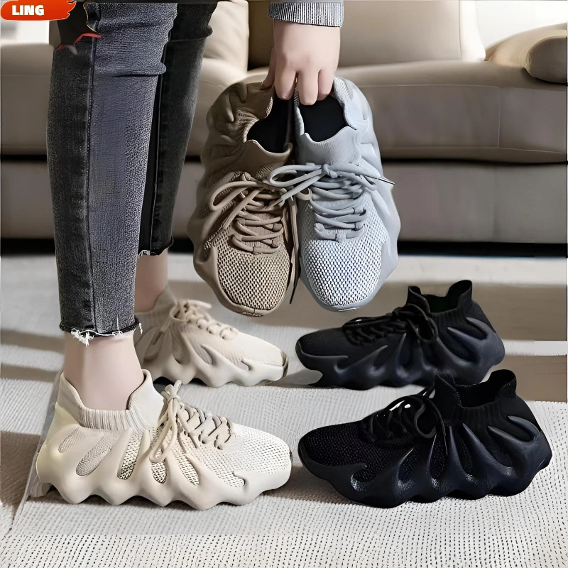 夏季情侣八爪鱼休闲鞋透气运动鞋子女款飞织跑步软底软面时尚百搭