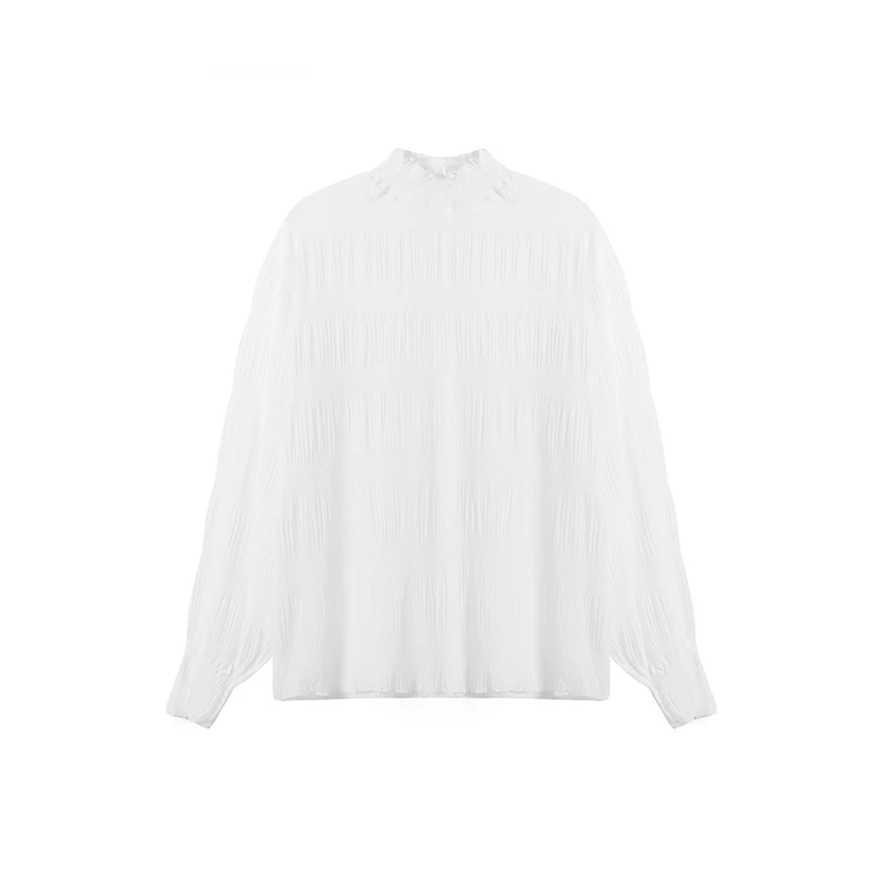 【私人高定】花边半高领打皱显瘦百搭衬衫A2252YB