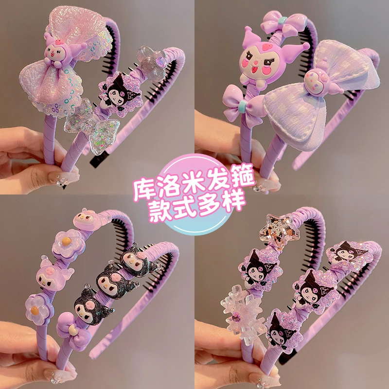 宝宝小孩婴儿学生发箍紫色儿童儿童发箍编发发箍编发女童发箍洋气