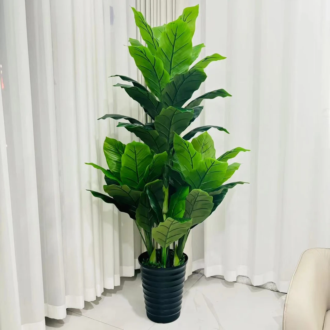 假树仿真植物盆景室内装饰滴水观音盆栽假花大型客厅落地绿植摆件