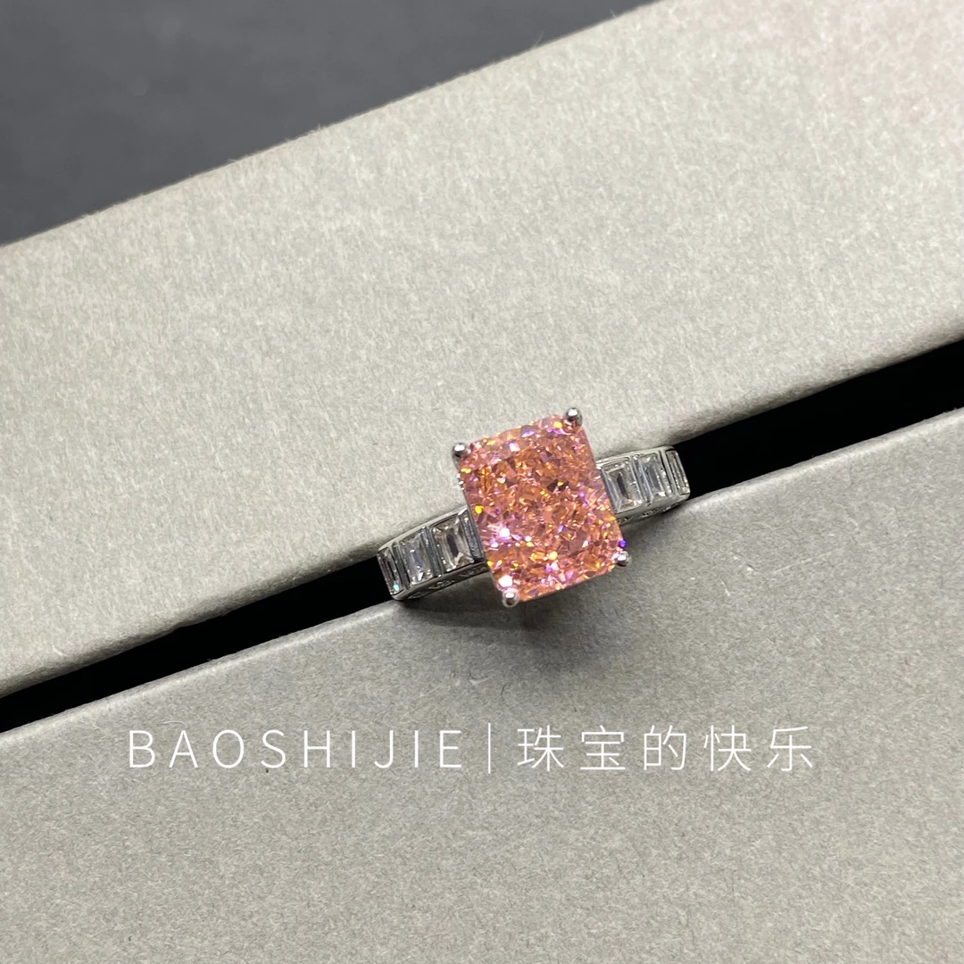 经典轻奢时尚帕帕拉色冰花切开口戒指 /e642