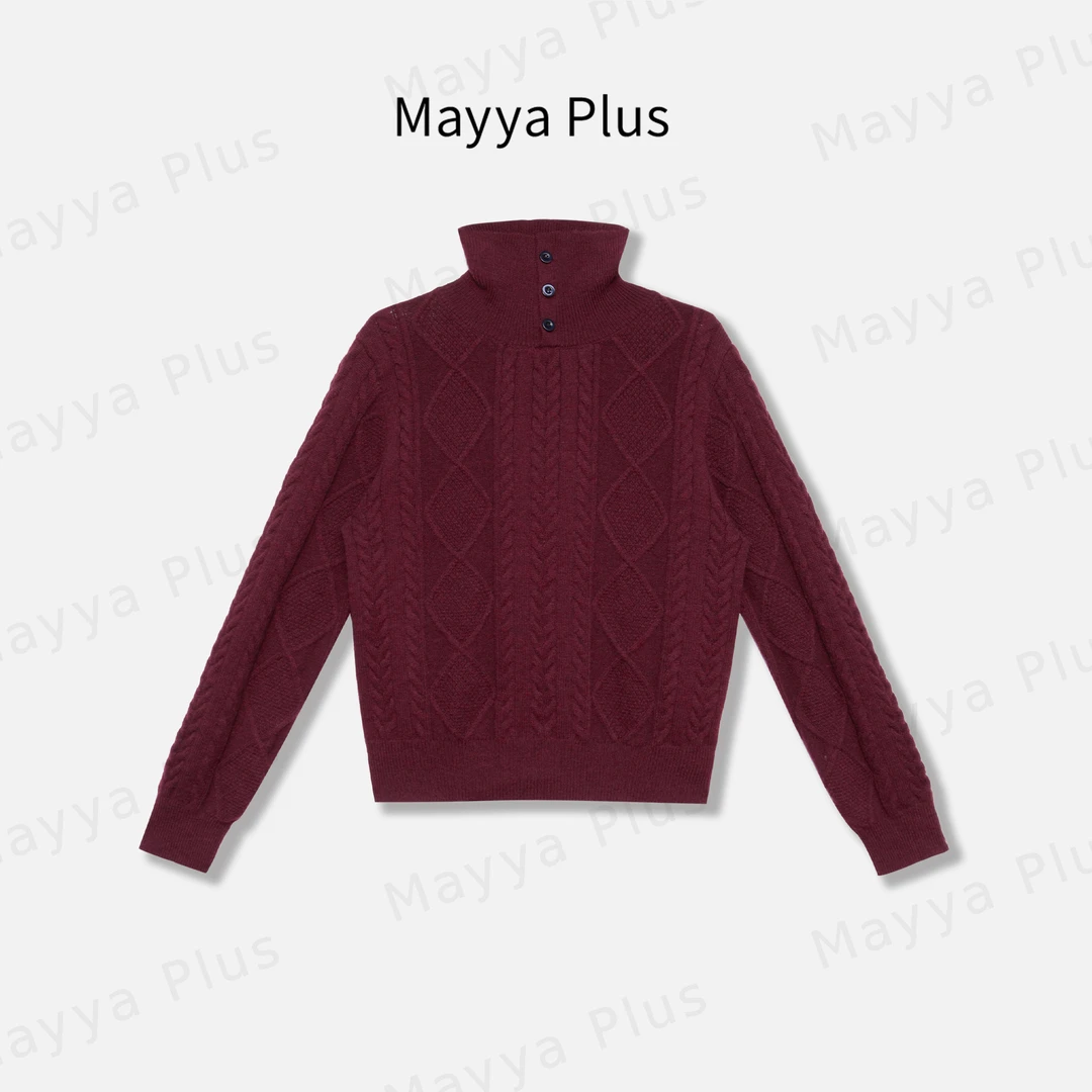 【早安报刊】Mayya Plus麦芽定制轻奢气质显瘦百搭毛织上衣32446761