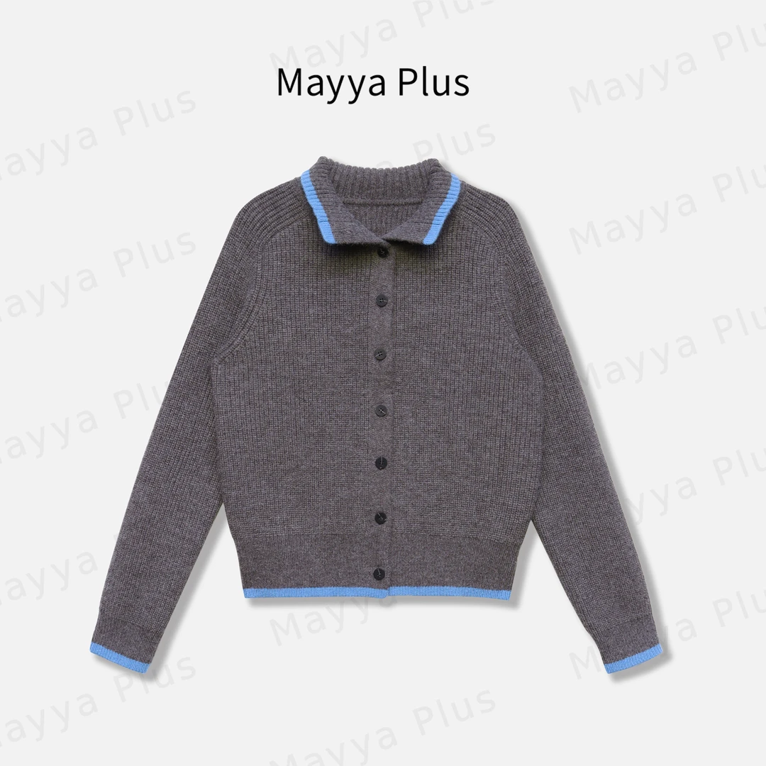 【冬意】Mayya Plus麦芽定制轻奢气质显瘦百搭款针织外套32447006