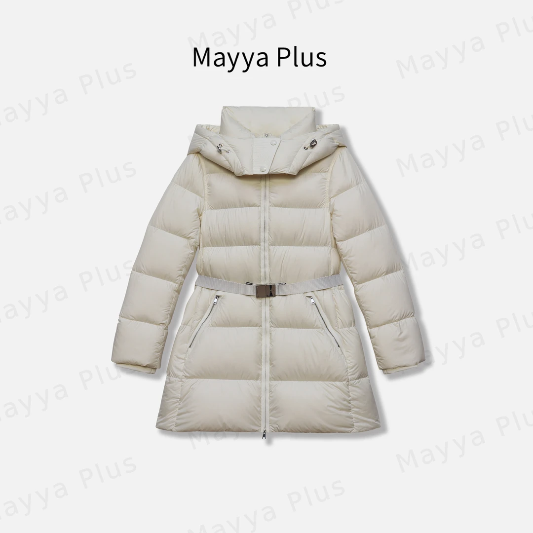 【千山暮雪】Mayya Plus时尚新品轻奢气质显瘦款中长羽绒服32446777