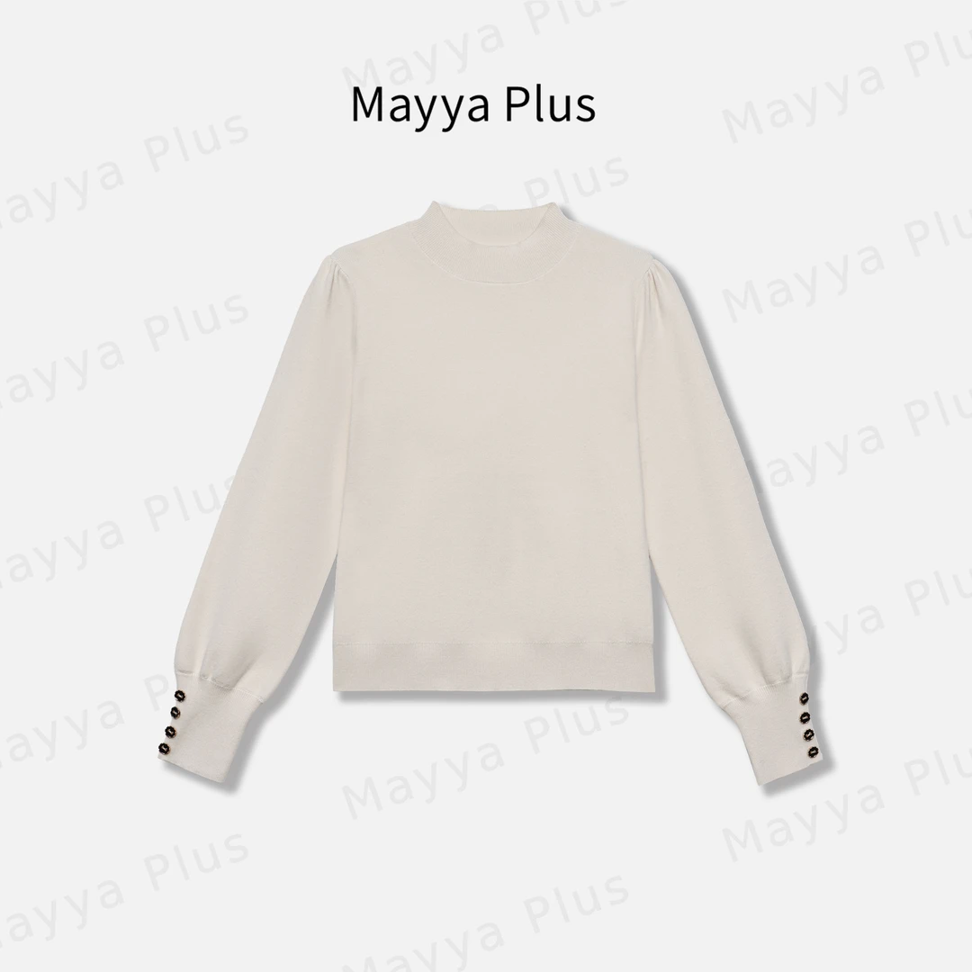 【欧蕾】Mayya Plus麦芽定制轻奢气质显瘦百搭款针织上衣32446283