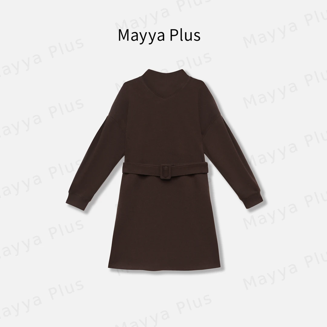 【伦敦时报】Mayya Plus麦芽定制轻奢气质显瘦款针织连衣裙32446506