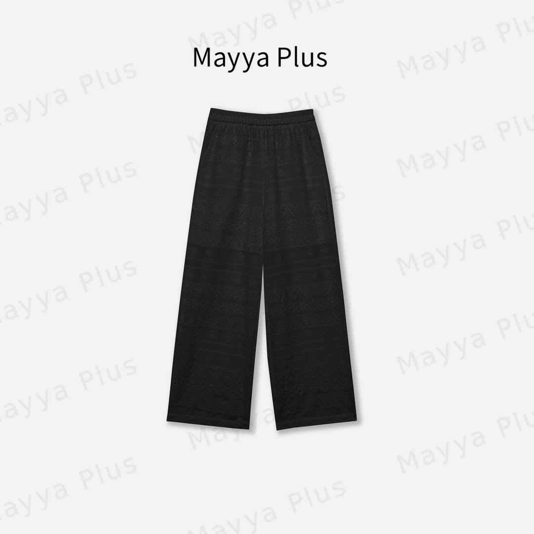 【刺绣裤】Mayya Plus麦芽定制轻奢气质显瘦百搭款梭织裤子32428639