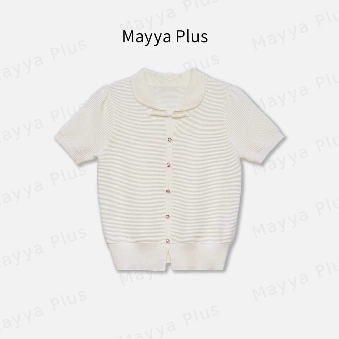 【温蒂女孩】Mayya Plus麦芽定制轻奢气质显瘦百搭毛织上衣32436098