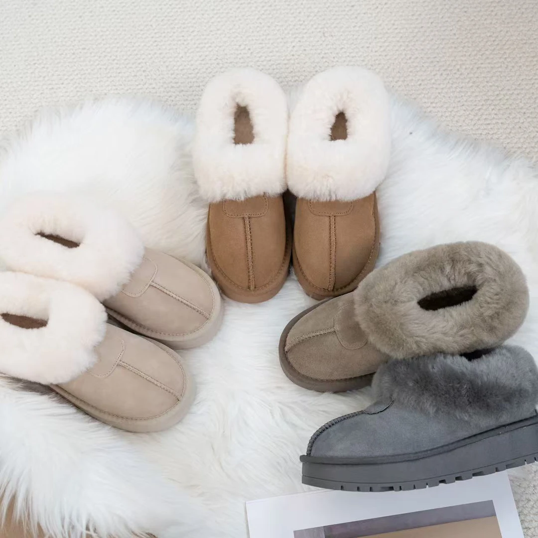 （塔茨特）厚薄底牛皮羊毛雪地靴加厚保暖冬季防滑耐磨百搭靴女款