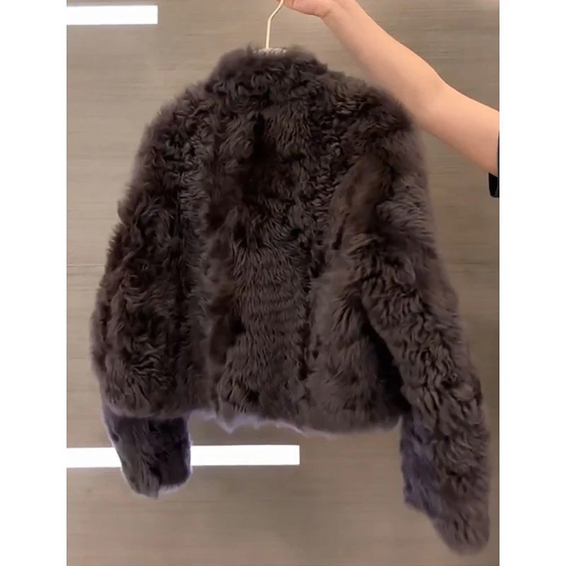 高端咖色羊羔毛毛外套女秋冬2024新款气质高级感超好看毛茸茸上衣