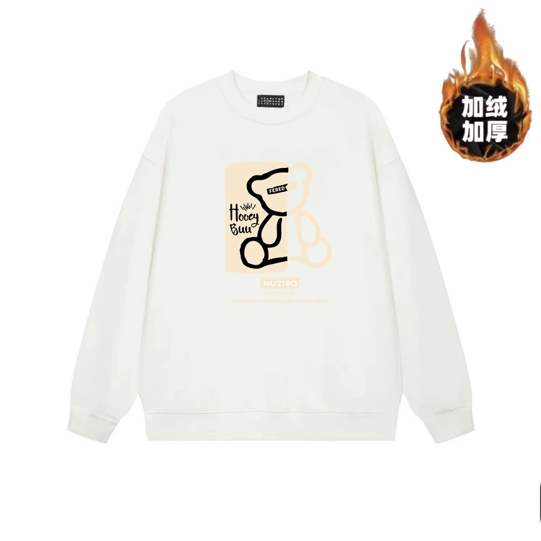 2024年冬季爆款银狐绒休闲男女同款圆领卫衣Z-ED熊