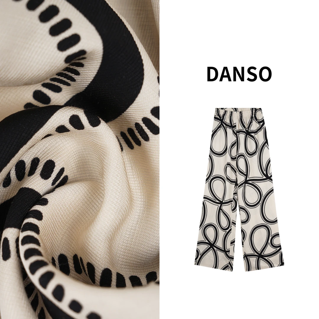 DANSO【绳子裤】玉美华夏小众设计感显瘦垂感宽松阔腿裤 BB6207