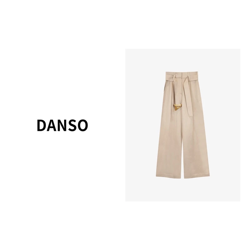 DNASO 【大嫂裤】夏季女设计感小众休闲宽松百搭阔腿裤67042D