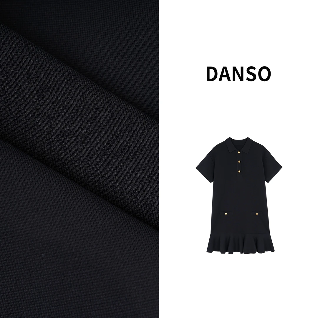 DANSO【polo裙】玉美华宽松连衣裙裙显瘦时尚休闲连衣裙AD0117