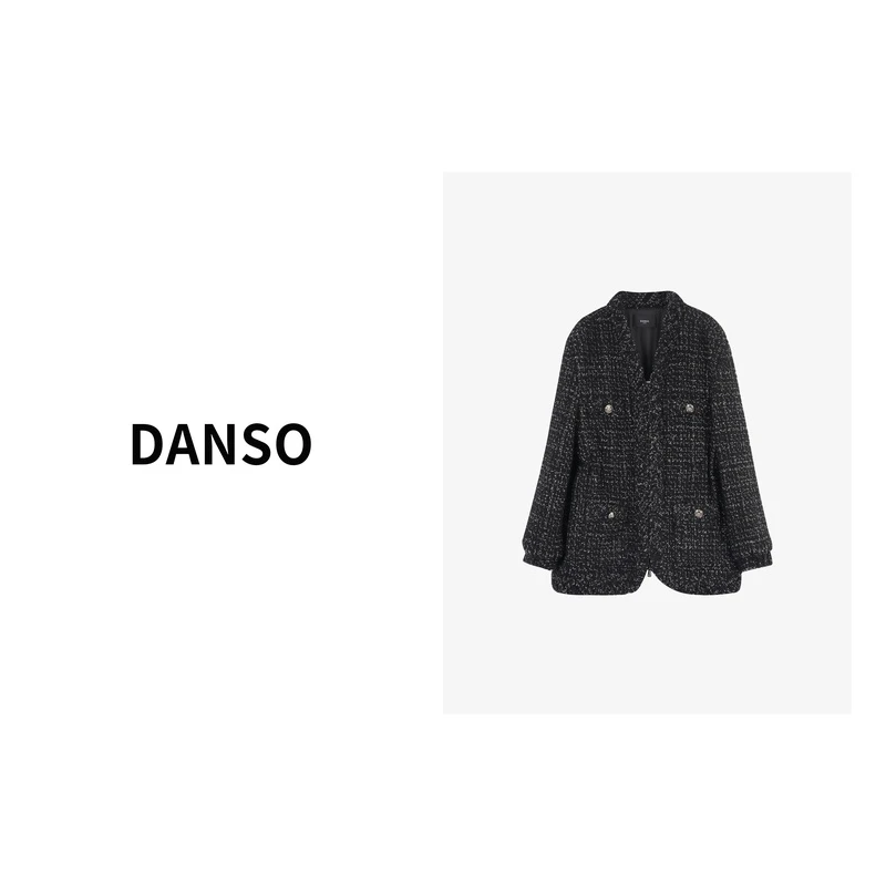 DANSO【香奶奶粗纺外套】 玉美华小香风外套女秋季名媛西服 28824D
