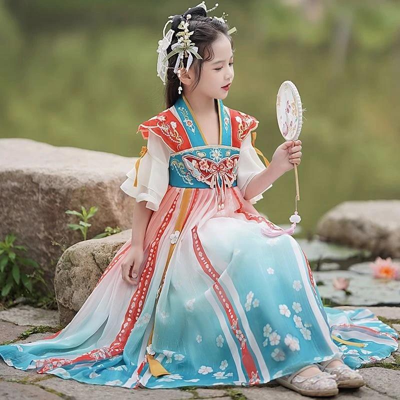 女童汉服夏款中国风2024新款超仙古风夏季儿童装裙子女孩宝宝公主