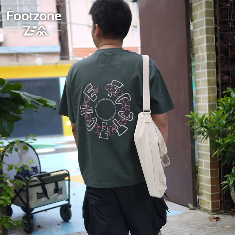透气T恤宽松口袋短袖纯棉吸汗休闲印花衫男上衣FCE21A50120