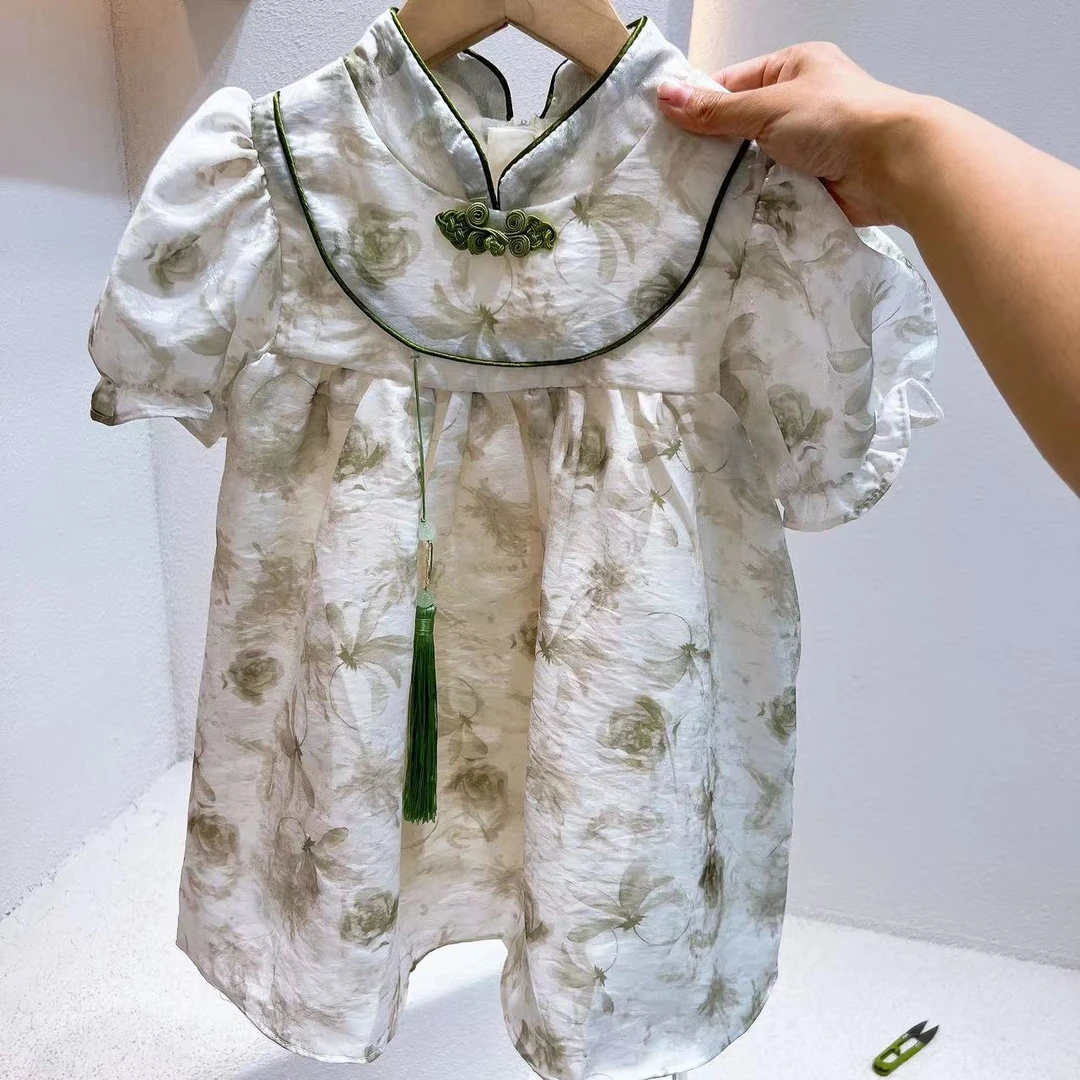 现货AC577女童夏季国风连衣裙