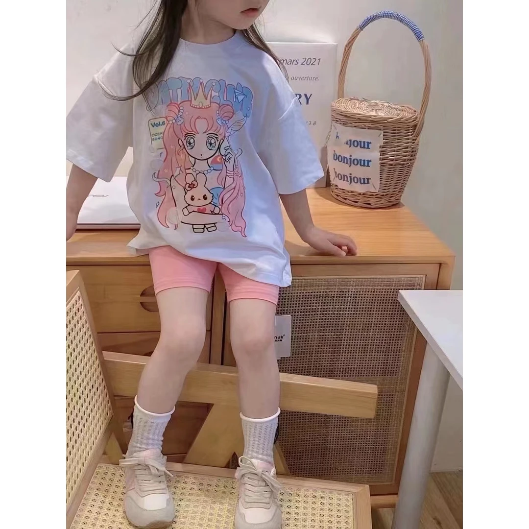 现货AC654女童夏季美少女印花亲自T恤