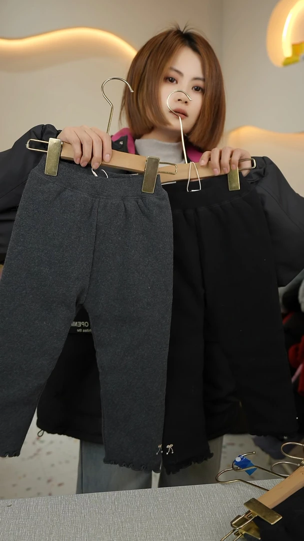 【清仓154】现货Z104女童冬季夹棉加厚打底裤