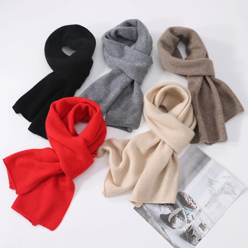 康赛妮100%山羊绒七针双股加厚一线编织围巾男女同款619