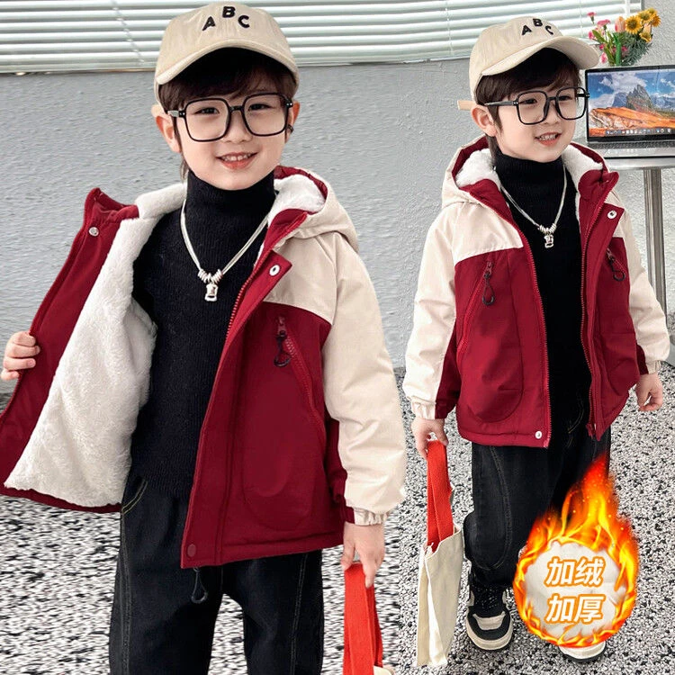 【一件过冬】男童冬季加绒棉衣2023新款宝宝加绒派克服