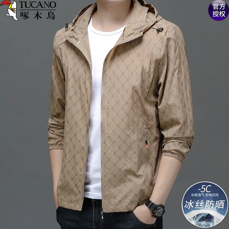 TUCANO/啄木鳥冰丝防晒衣服男夏季轻薄户外透气连帽休闲皮肤外套1