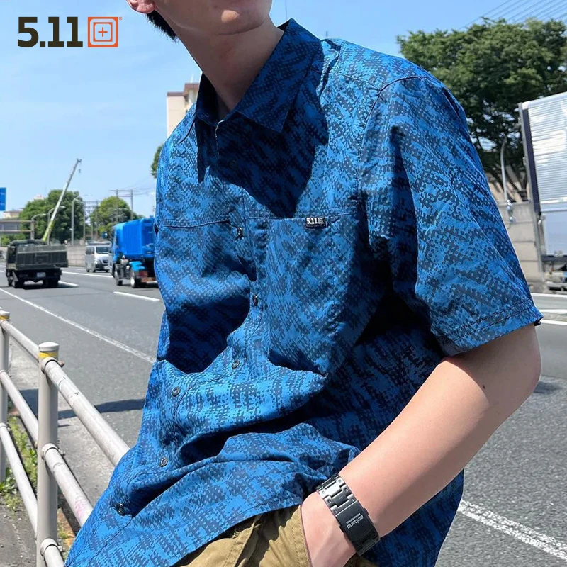 5.11夏威夷风格男士短袖衬衫 511户外休闲垂钓翻领轻薄短袖71227